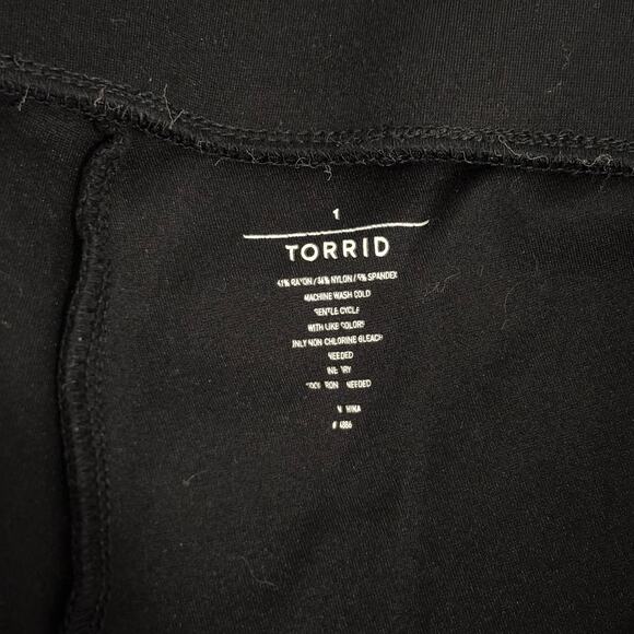 Torrid Leggings Womens 1X 14 16 Black Crop Signature Elastic Soft Jersey Knit - Picture 8 of 8